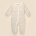 Organic Cotton Growsuit - Oat Stripes