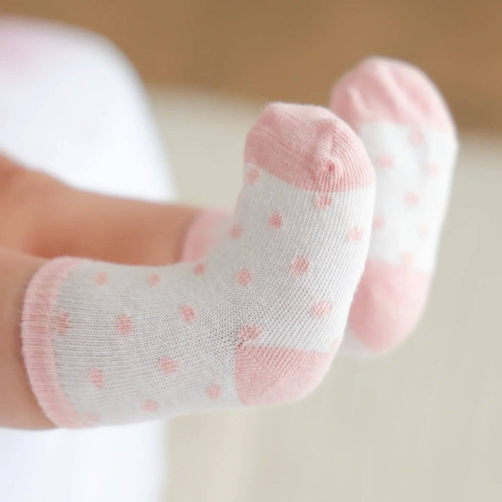 Organic Cotton Baby Socks - Pink Dots