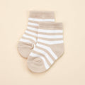 Organic Cotton Baby Socks - Oat Stripes