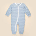 Organic Cotton Growsuit - Blue Stripes