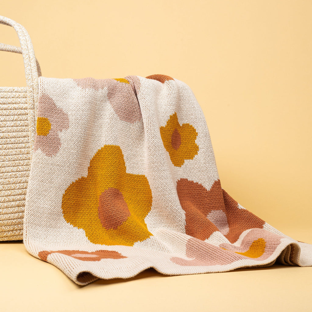 Organic Cotton Knitted Blanket - Bloom