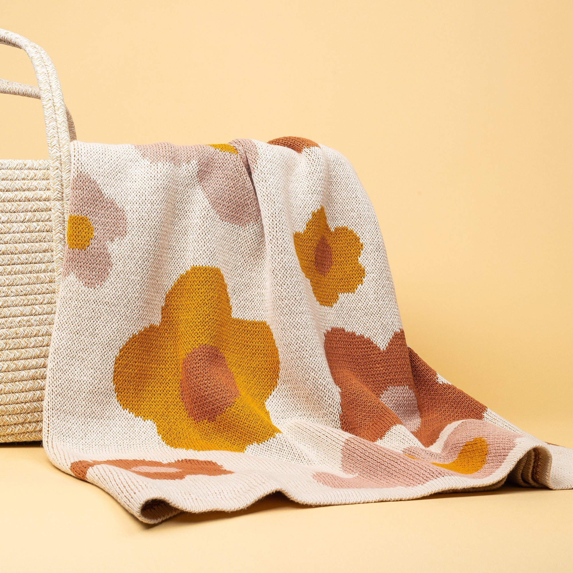 Organic Cotton Knitted Blanket - Bloom
