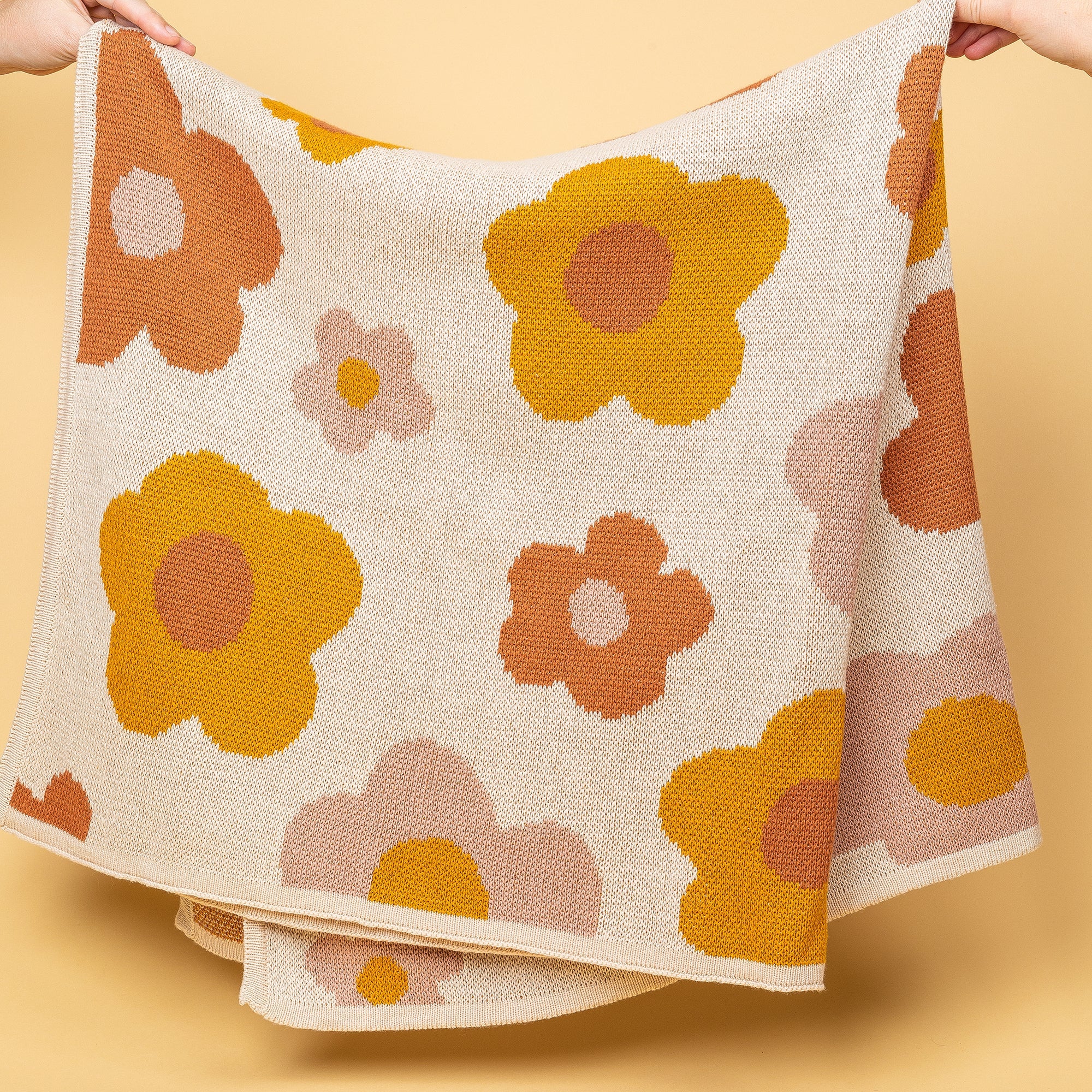 Organic Cotton Knitted Blanket - Bloom
