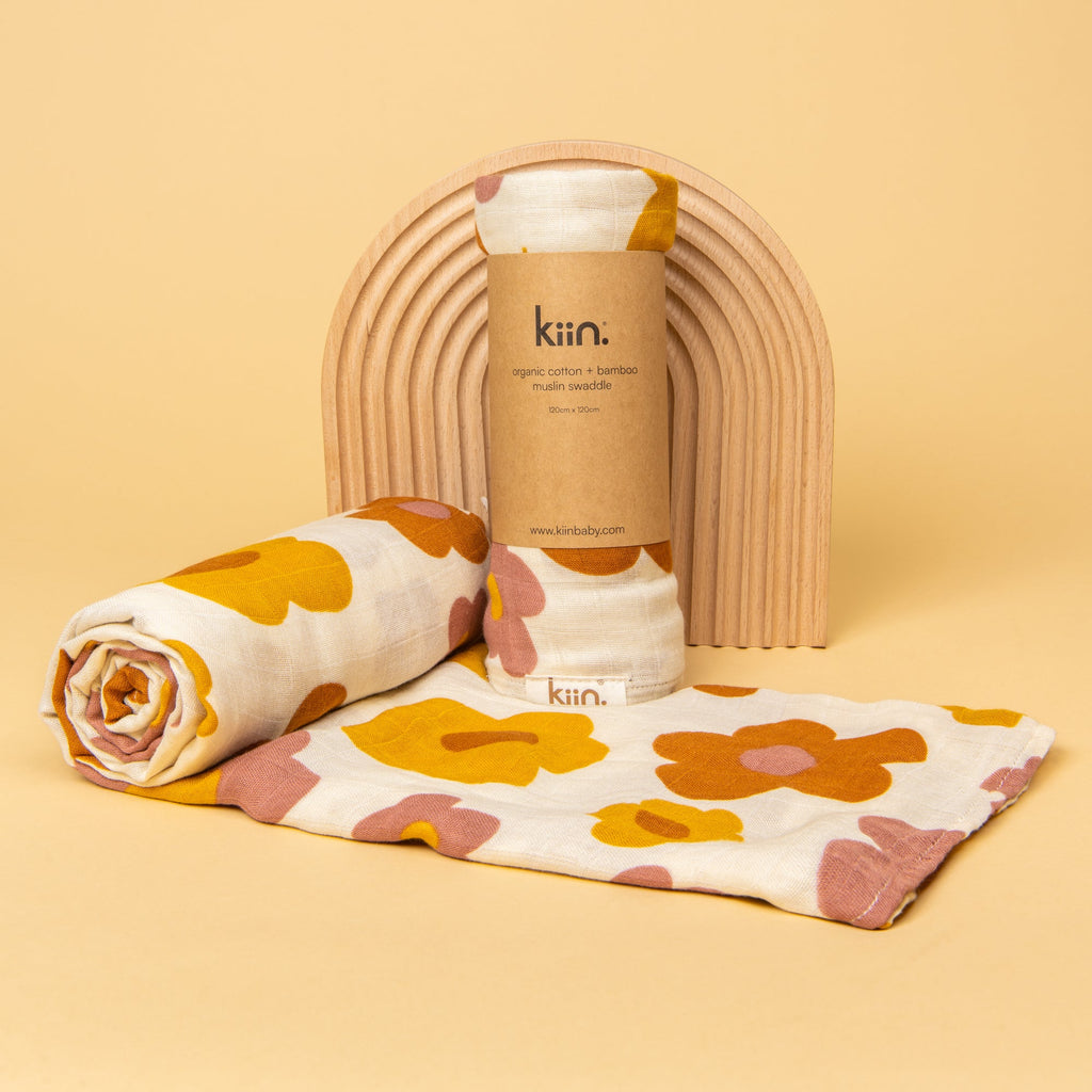 Organic Muslin Swaddle - Bloom