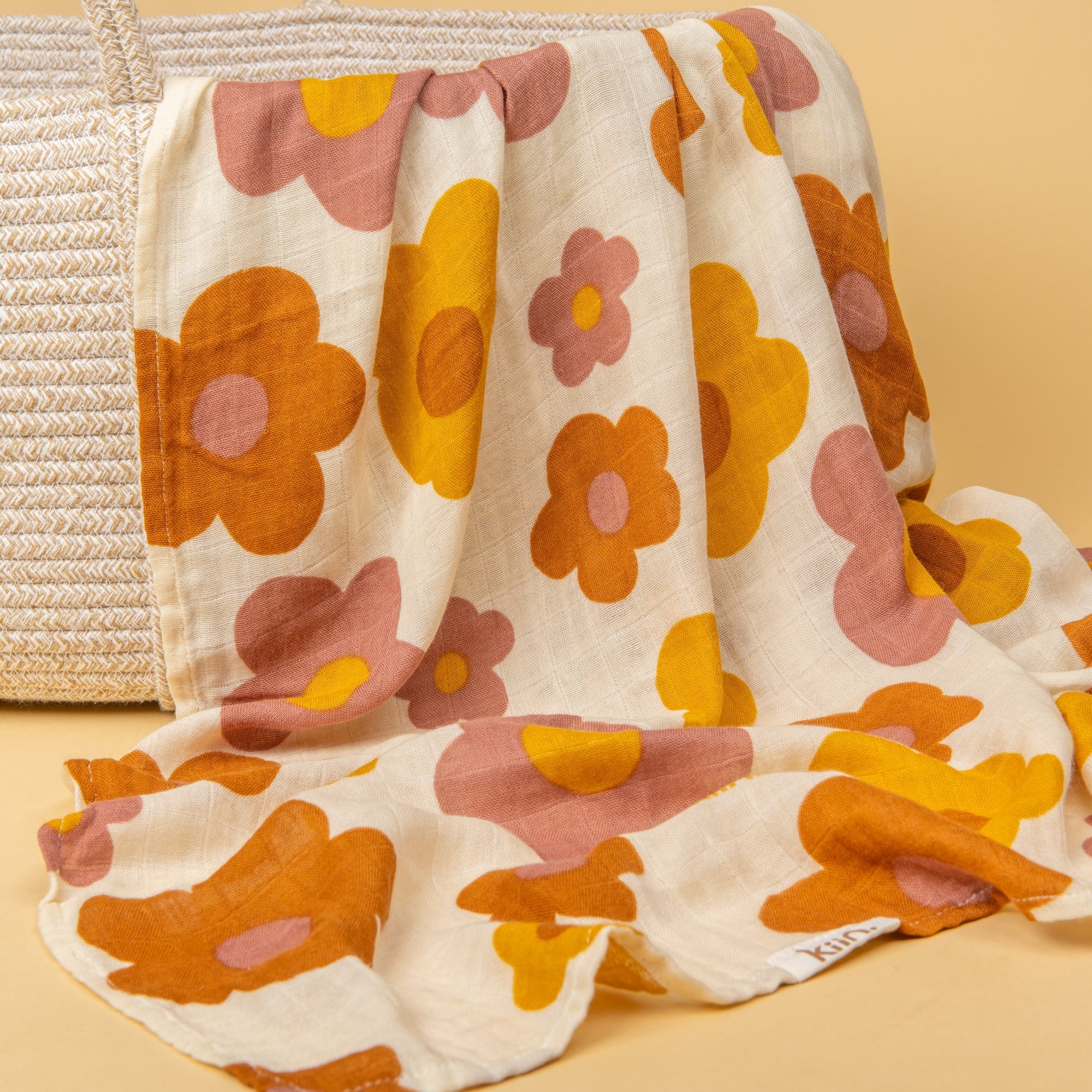 Organic Muslin Swaddle - Bloom