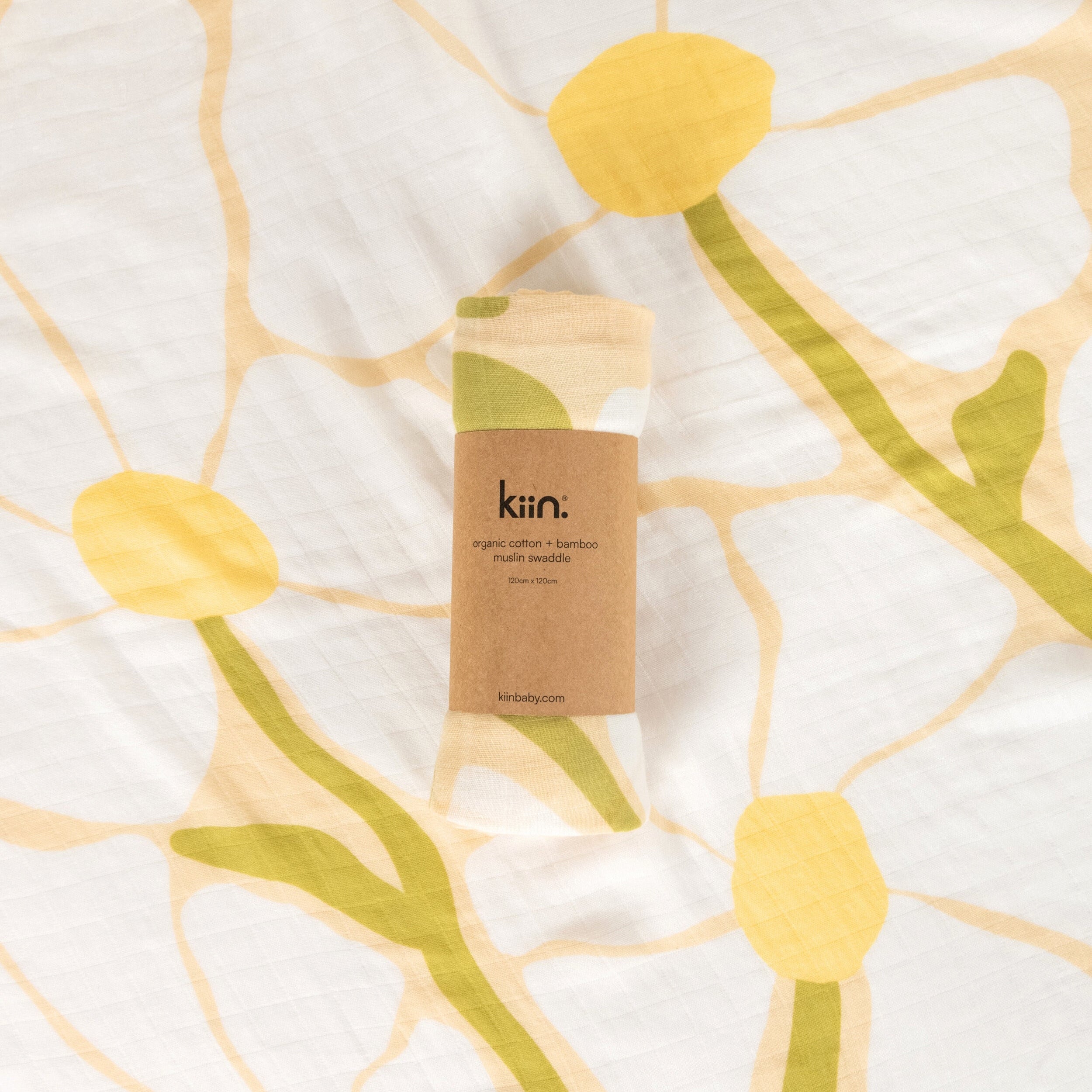 Organic Muslin Swaddle - Fleur Warm Oat (Limited Edition)