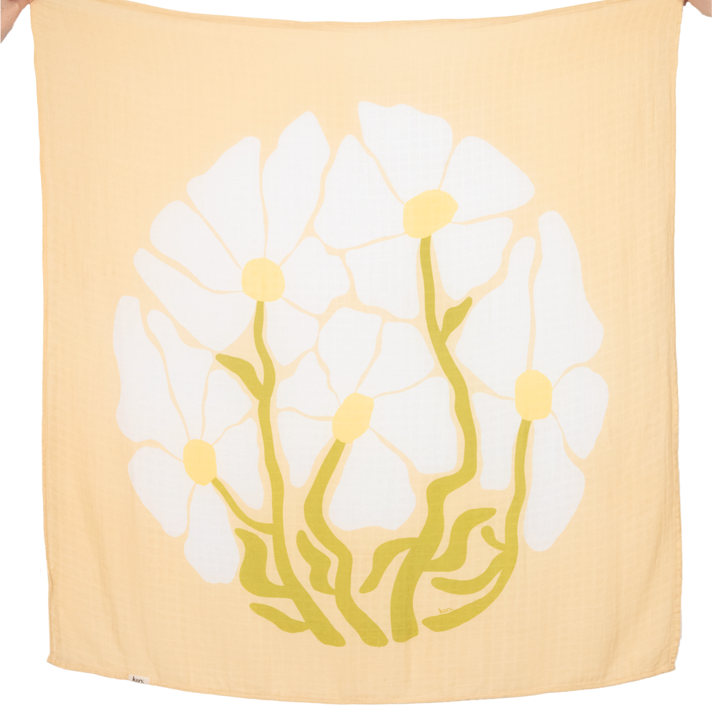 Organic Muslin Swaddle - Fleur Warm Oat (Limited Edition)