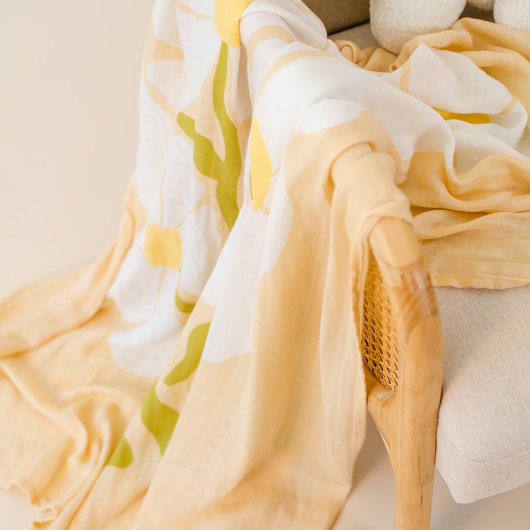 Organic Muslin Swaddle - Fleur Warm Oat (Limited Edition)