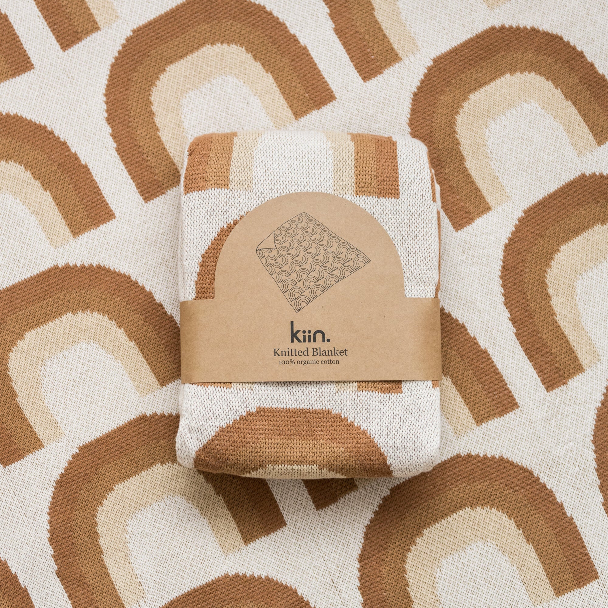 Organic Cotton Knitted Blanket - Rainbow