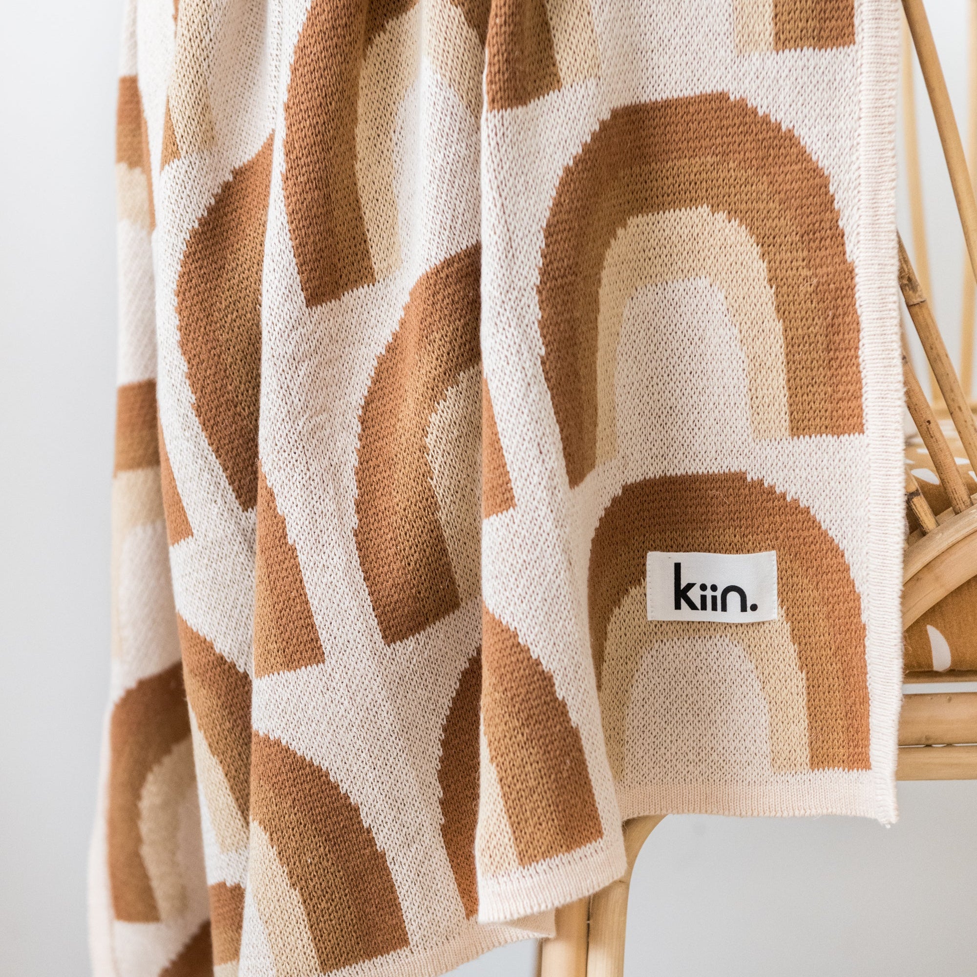 Organic Cotton Knitted Blanket - Rainbow