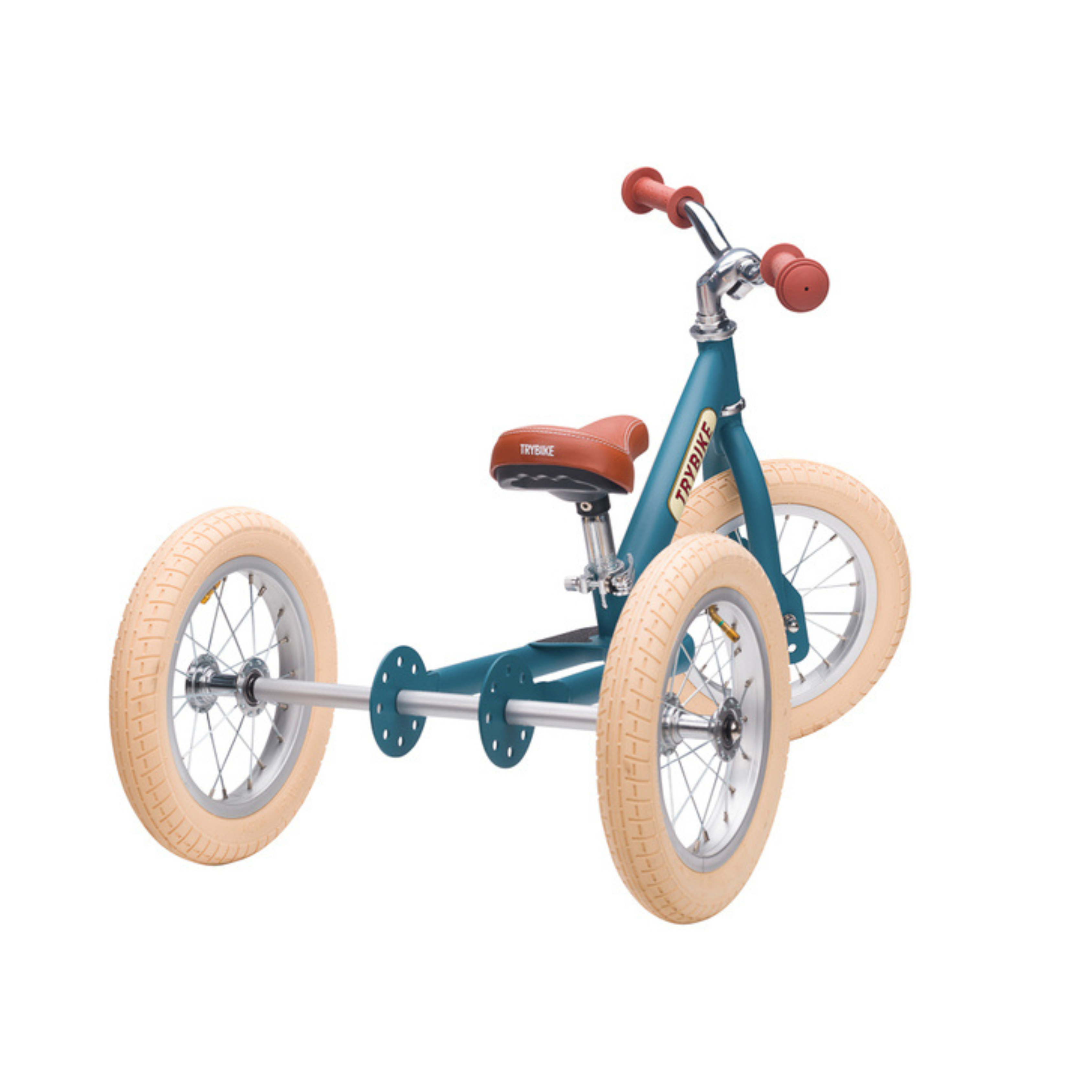Matte Blue Vintage TRYBIKE - Cream Tyres & Chrome (3 wheel)