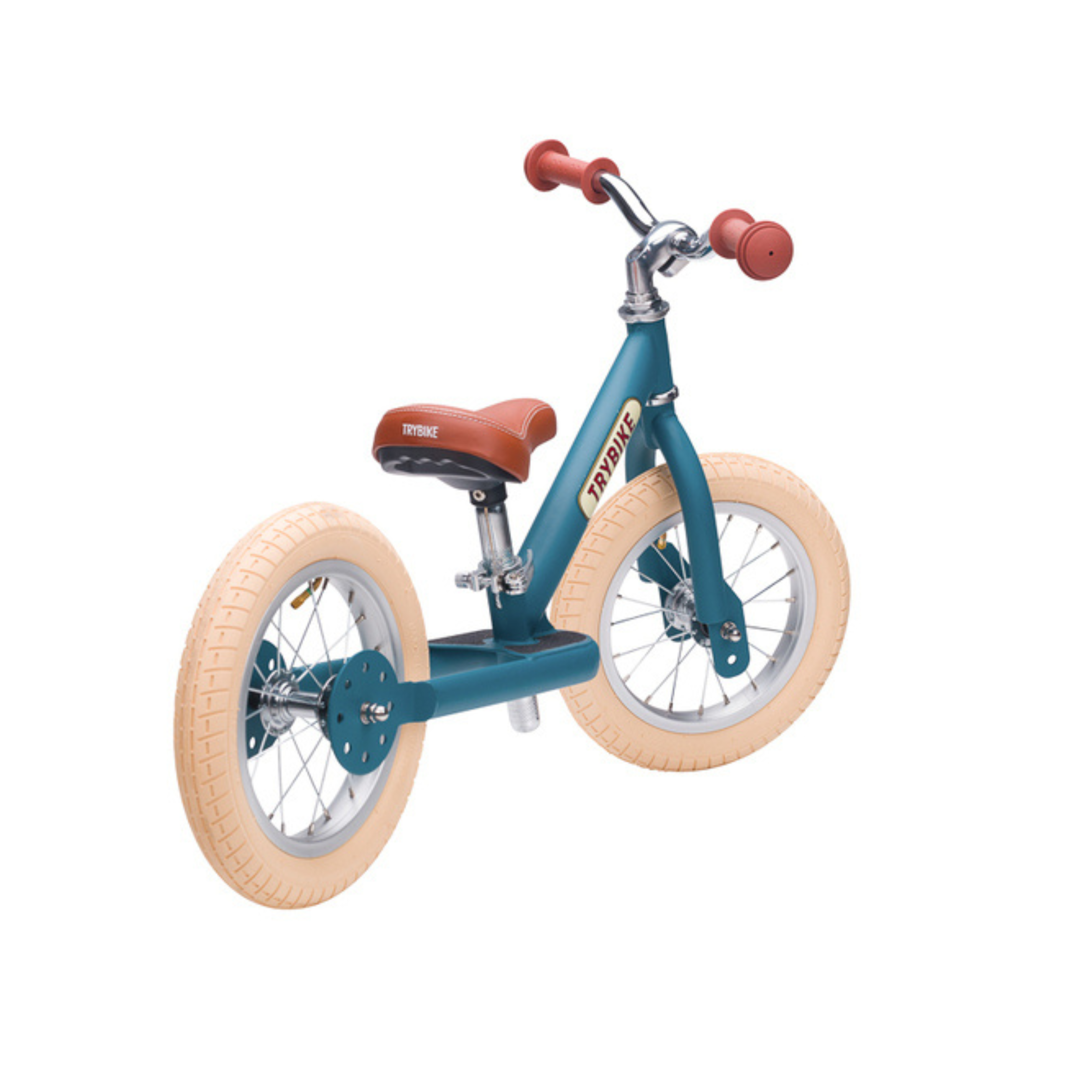 Matte Blue Vintage TRYBIKE - Cream Tyres & Chrome (3 wheel)