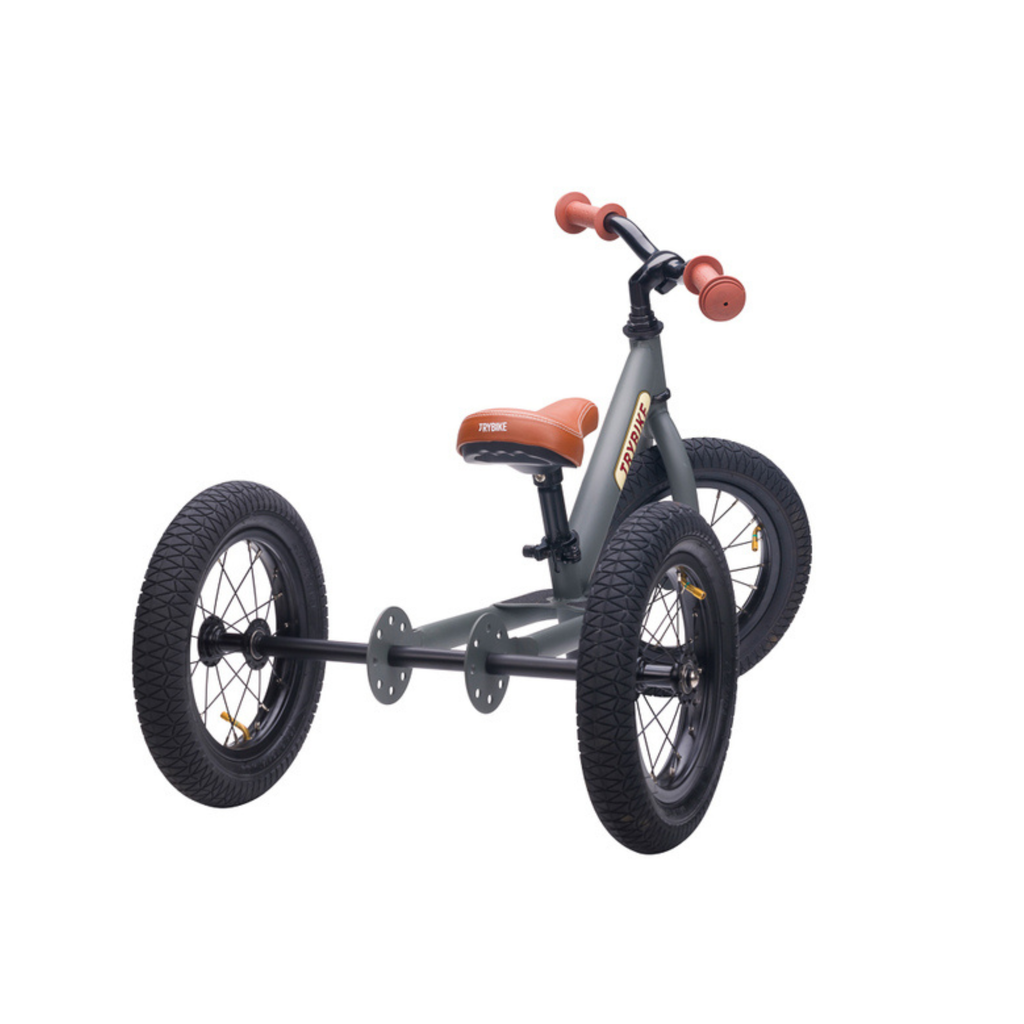 Matte Grey TRYBIKE - Brown Seat & Grips (3 wheel)