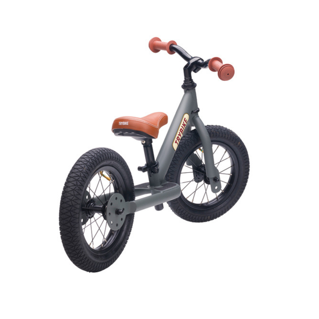 Matte Grey TRYBIKE - Brown Seat & Grips (3 wheel)