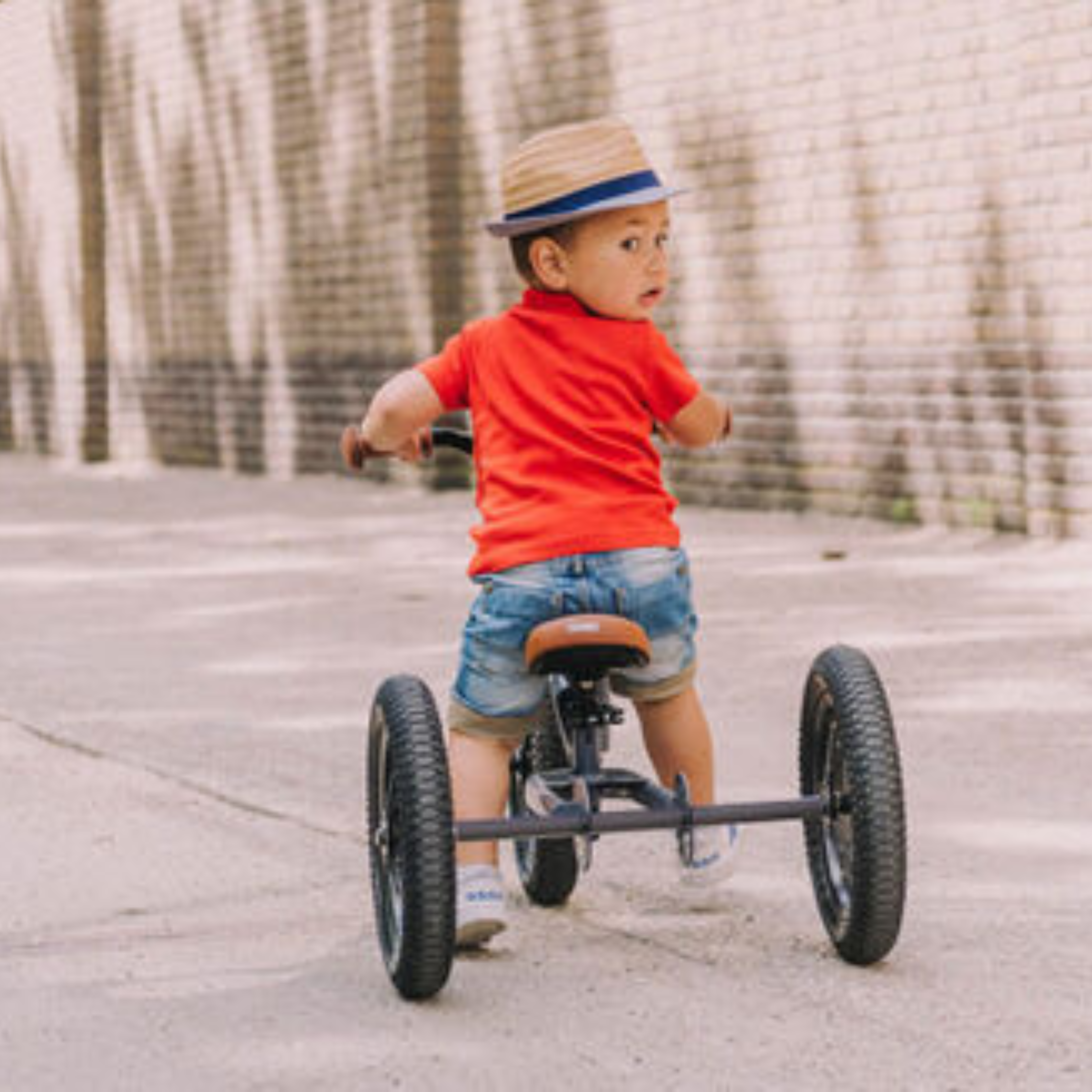 Matte Grey TRYBIKE - Brown Seat & Grips (3 wheel)