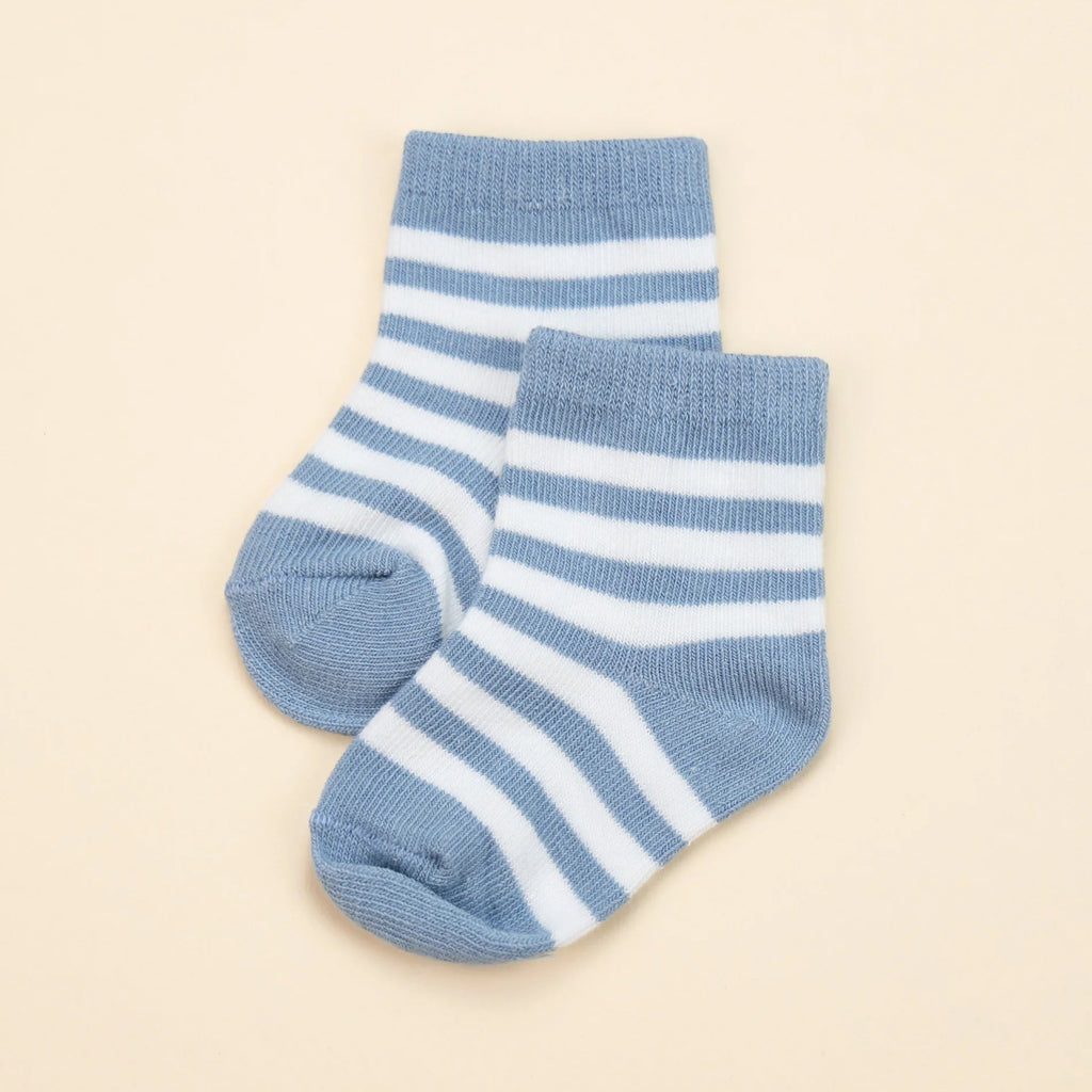 Organic Cotton Baby Socks - Blue Stripes