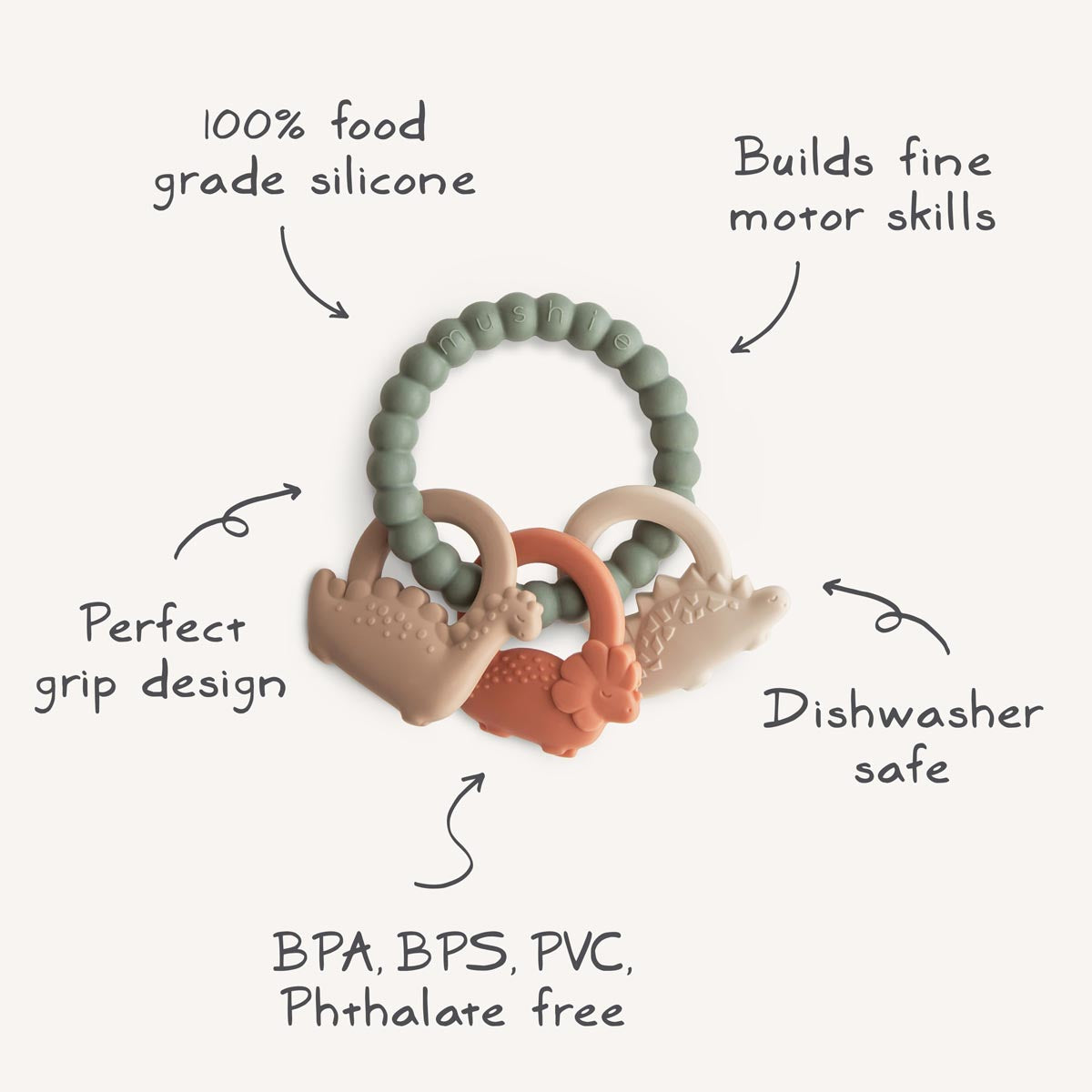 Teether Ring - Dino