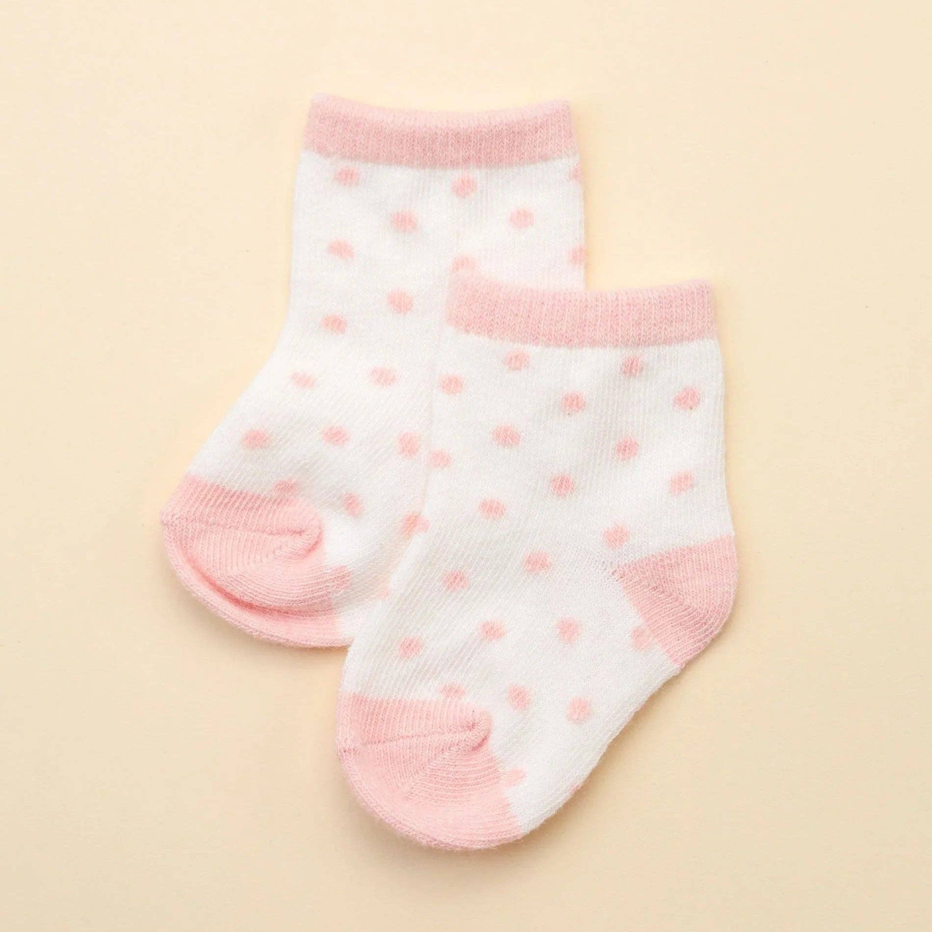 Organic Cotton Baby Socks - Pink Dots